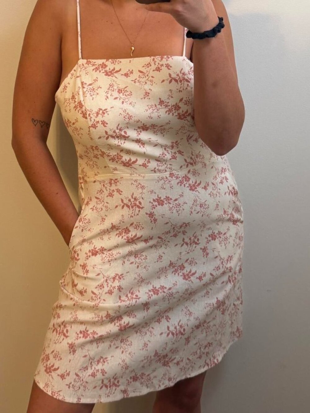 Monteau LA  Pink and White Dress